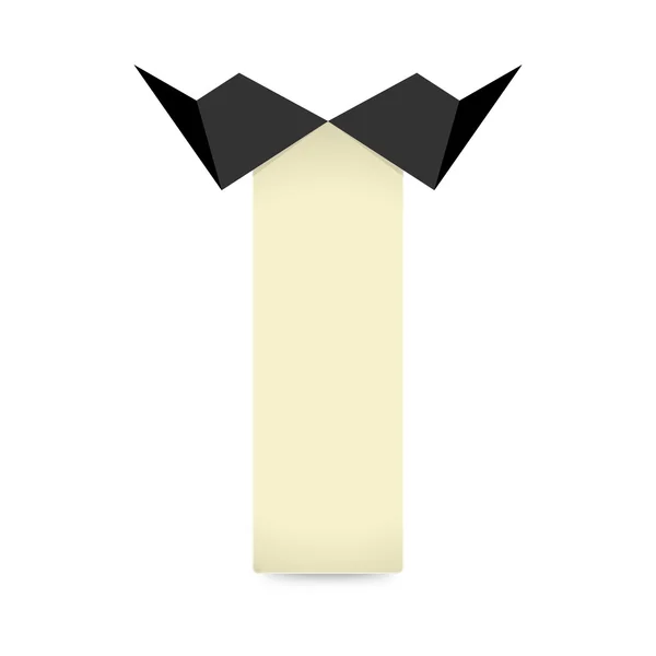 Origami tarzı bow etiketle — Stok Vektör