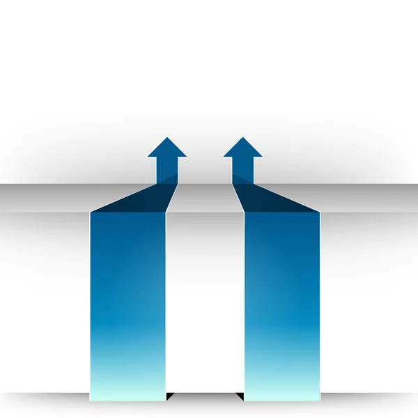 El par de flechas azules — Archivo Imágenes Vectoriales