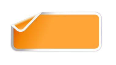 katlanmış köşeye turuncu parlak etiket