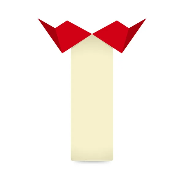 L'etichetta con fiocco in stile origami — Vettoriale Stock