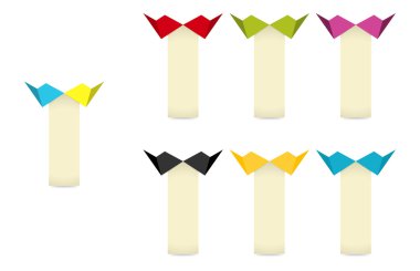 Origami stil yay ile ayarlama etiketi
