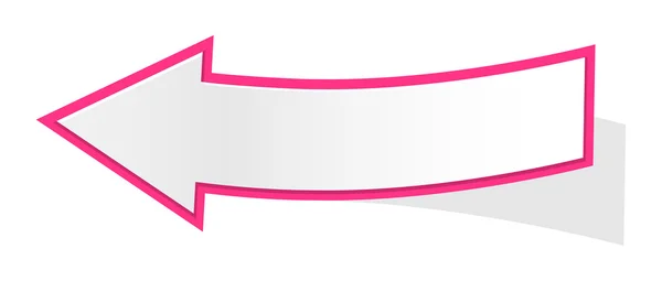 The pink folded arrow — Stock Vector