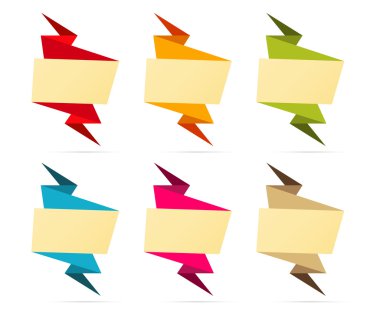 boş origami etiket kümesi