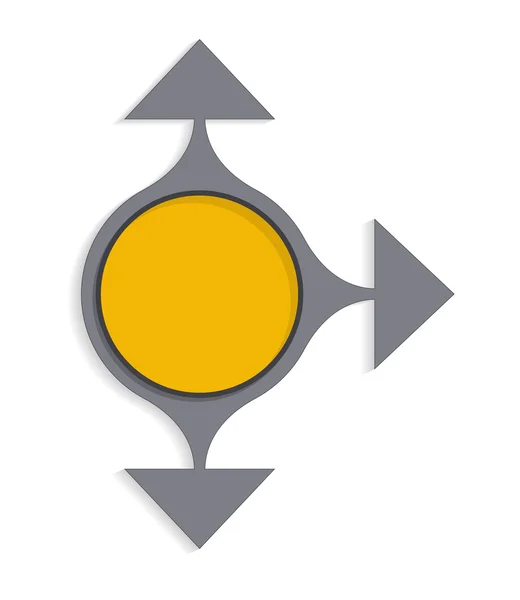 O círculo com três setas — Vetor de Stock