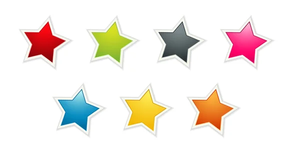 The set of seven color stars — Stock Vector