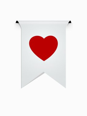 The ribbon with heart icon clipart
