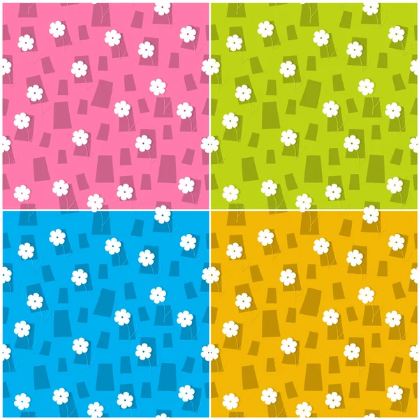 The set of flower backgrounds — Stock Vector