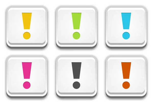 The button set with exclamation mark — Stock Vector