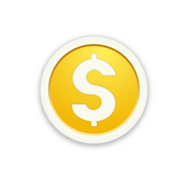 El botón de círculo brillante con el icono de dinero — Archivo Imágenes Vectoriales