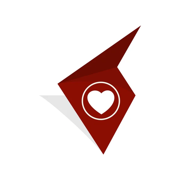 La etiqueta con el icono del corazón — Vector de stock