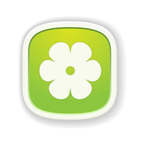 Le bouton avec icône de fleur — Image vectorielle