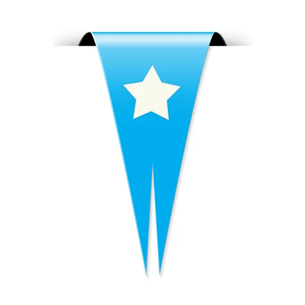 La bandiera con l'icona a stella — Vettoriale Stock