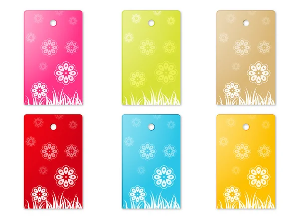 The flower theme labels — Stock Vector