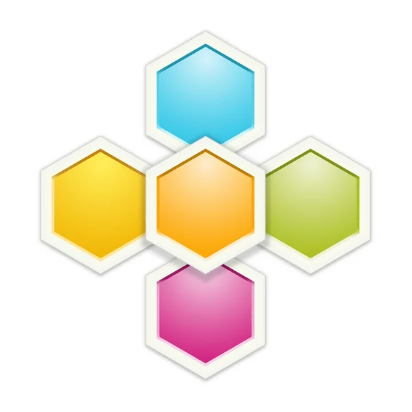 The blank hexagon template — Stock Vector