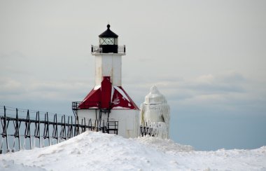 kış deniz feneri michigan Gölü