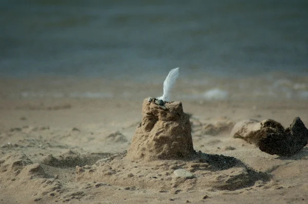 砂の城を吹く — ストック写真