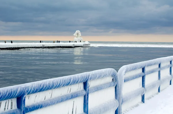 Icy landscape on Lake Michgian — Stock Photo, Image