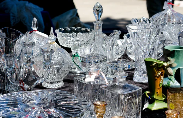 Antique crystal at an estate sale — Stock Photo, Image