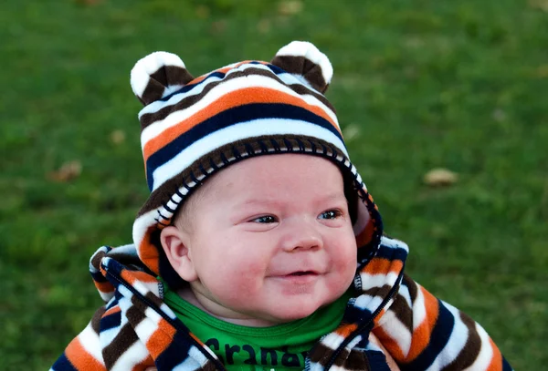Happy baby boy outdoors — Stock Photo, Image