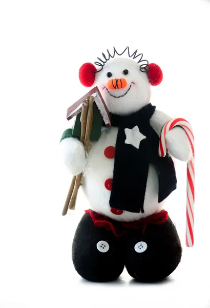 Snowman on white background — Stock Photo, Image