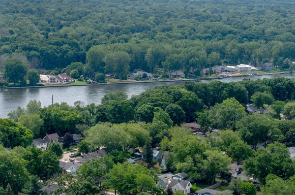 Beautiful Homes Enjoy River Front Property Joseph River Michigan Usa — Stockfoto