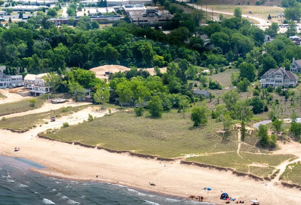 Grandi Case Lusso Godono Spiagge Private Sul Lago Michigan Negli — Foto Stock