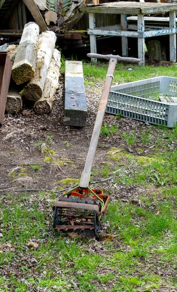 Vintage Cultivator Tiller Used Hand Plow Gardens Flower Beds — Foto Stock