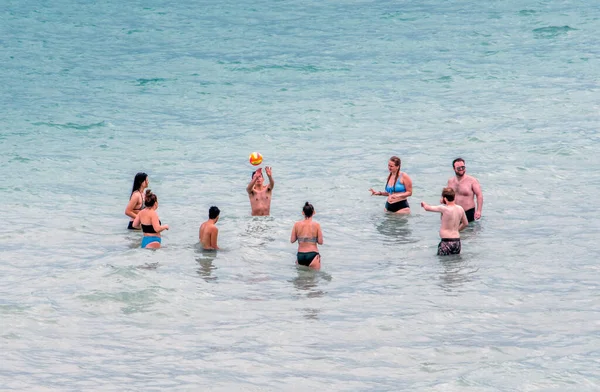 June 2021 Coloma Usa Adult Group Plays Beach Ball While — Stockfoto