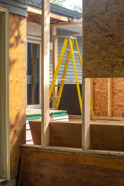 New Construction Starts Room Addition Adding More Space Small Home — Stockfoto