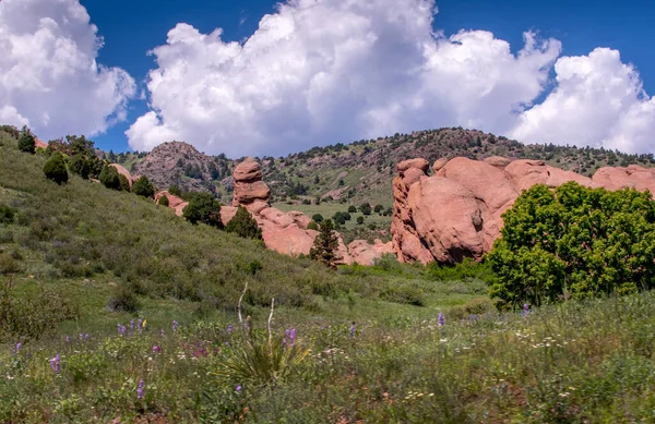 Parque Rochas Vermelhas Morrison Colorado Preenchido Com Paisagens Deslumbrantes Belas — Fotografia de Stock
