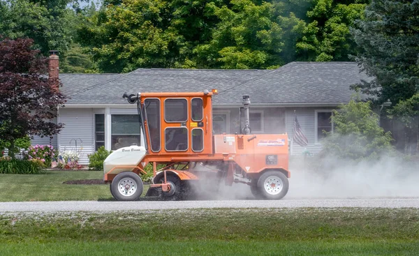 South Haven Usa Lipca 2022 Zamiatarka Uliczna Nazwie Broce Broom — Zdjęcie stockowe