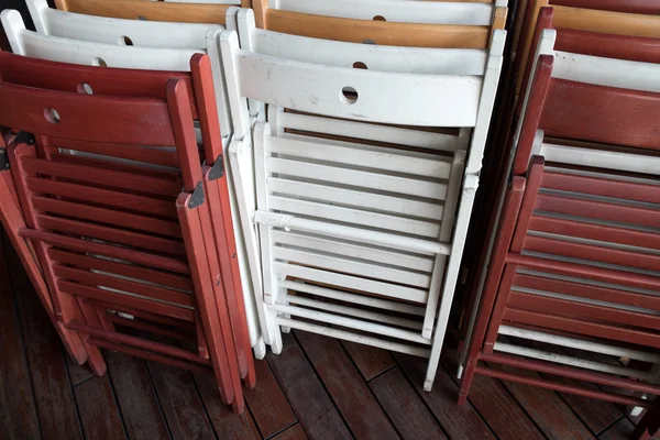 Foldable wooden chairs — Stock Photo, Image