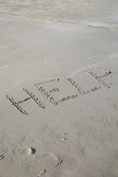 Ritningar på sea sand — Stockfoto