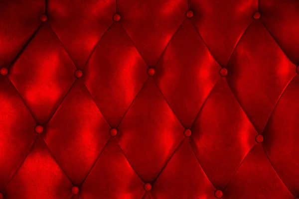 高級張り革ボタン椅子赤のテクスチャ ストック画像