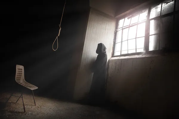 The Reaper Waiting and a Hangman Noose Royalty Free Stock Photos