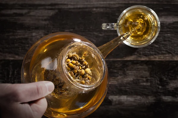 Pouring Hot Chamomile Tea Stock Picture