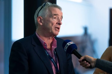 CEO of Ryanair Michael O'Leary holds a press conference in Brussels, Belgium on September 7, 2022.