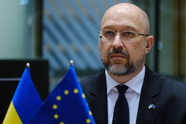 Ukrainian Prime Minister Denys Shmyhal arrives to attend a EU-Ukraine Association Council meeting at EU headquarters in Brussels, Belgium on September 5, 2022.
