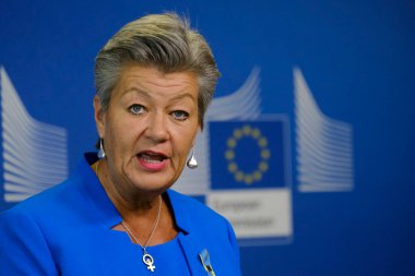Press point by EU Commissioner Ylva JOHANSSON, on proposals to suspend the EU-Russia Visa Facilitation Agreement in Brussels, Belgium on September 6, 2022