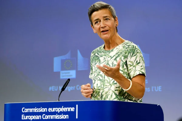 Press Conference Executive Vice President European Commission Margrethe Vestager Merger — 스톡 사진