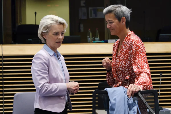 Margrethe Vestager European Commissioner Start Meeting Weekly European Commission College —  Fotos de Stock