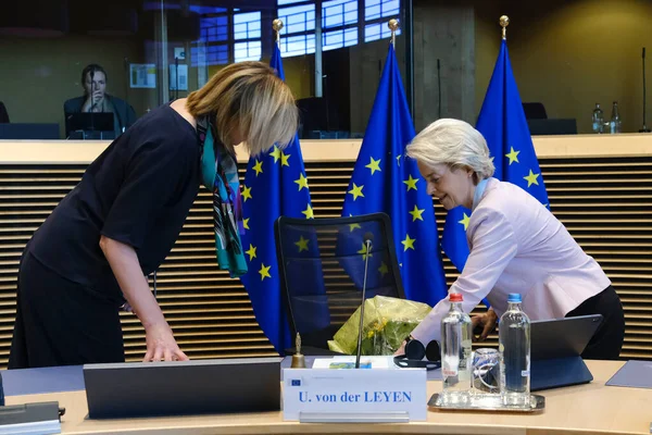Commission President Ursula Von Der Leyen Start Meeting Weekly European — Stockfoto