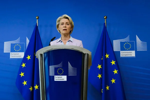 Press Statement Ursula Von Der Leyen President European Commission Energy — Fotografia de Stock