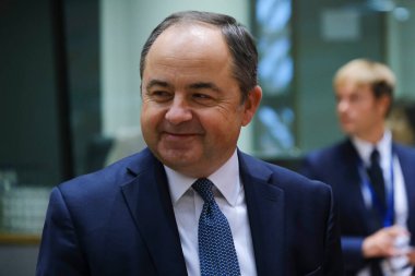 Bakan Konrad SZYMANSKI, 20 Eylül 2022 'de Belçika' nın Brüksel kentindeki AB genel merkezine bir Genel İşler Konseyi toplantısı için geldi..