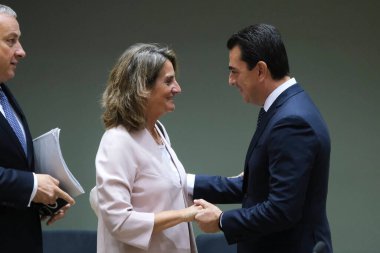 Bakan Konstantinos SKREKAS, 9 Eylül 2022 'de Belçika' nın Brüksel kentindeki AB genel merkezinde yükselen enerji fiyatlarına çözüm bulma amaçlı bir AB Enerji bakanları toplantısında.