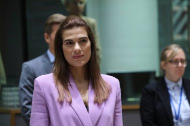 Bakan Nataşa Pilides, 9 Eylül 2022 'de Belçika' nın Brüksel kentindeki AB genel merkezindeki artan enerji fiyatlarına çözüm bulma amaçlı bir AB Enerji bakanları toplantısında,.