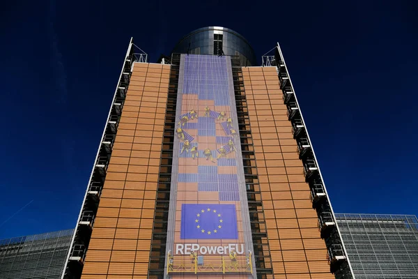Yttre Över Berlaymont Som Kontorsbyggnad Som Hyser Europeiska Kommissionens Högkvarter — Stockfoto