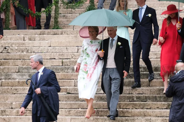 2022年9月10日 玛丽亚 劳拉和威廉 艾斯维公主在比利时布鲁塞尔圣米夏埃尔和圣古杜拉大教堂的婚礼 — 图库照片