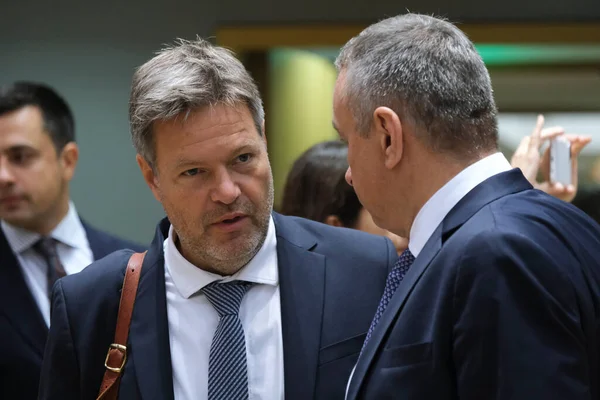 Minister Robert Habeck Während Eines Treffens Der Energieminister Zur Lösung — Stockfoto