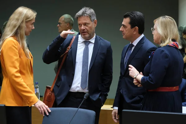 Minister Robert Habeck Während Eines Treffens Der Energieminister Zur Lösung — Stockfoto